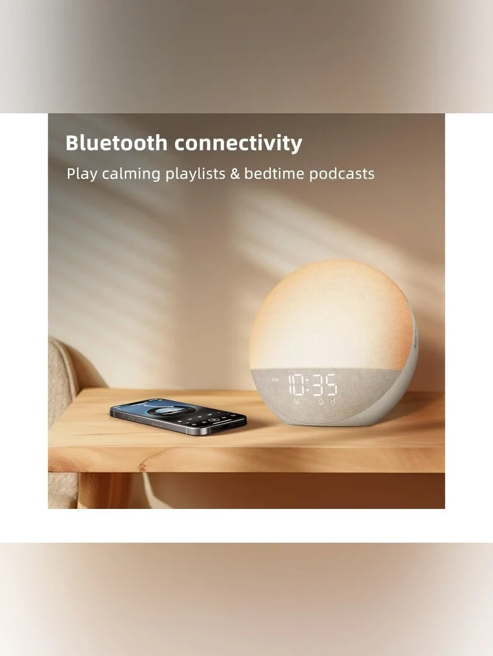 Sunrise Alarm Clock White Noise Machine: Natural Wake Up Light  Dimmable Clock w
